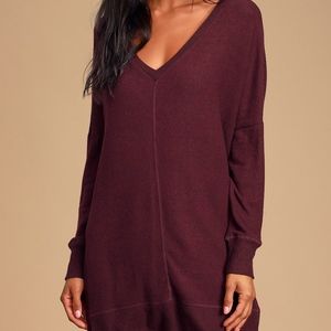 Estes Park Plum Purple Long Sleeve Sweater Dress